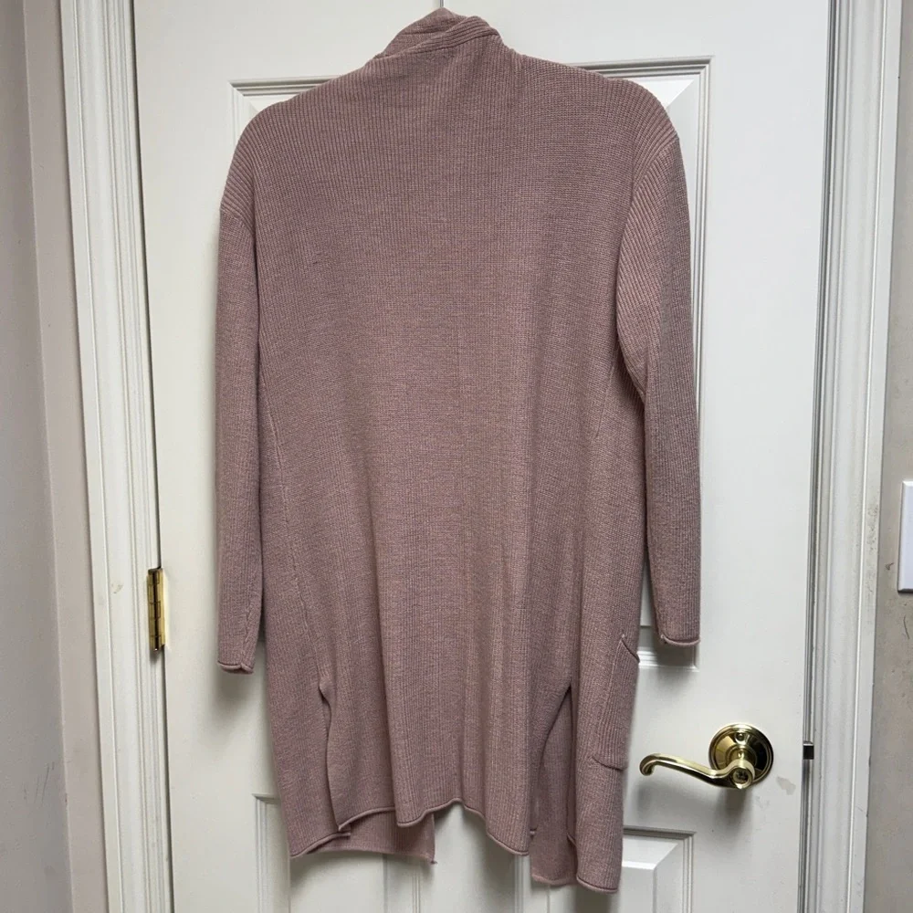 T TAHARI Pink Open-Front Cardigan Sweater